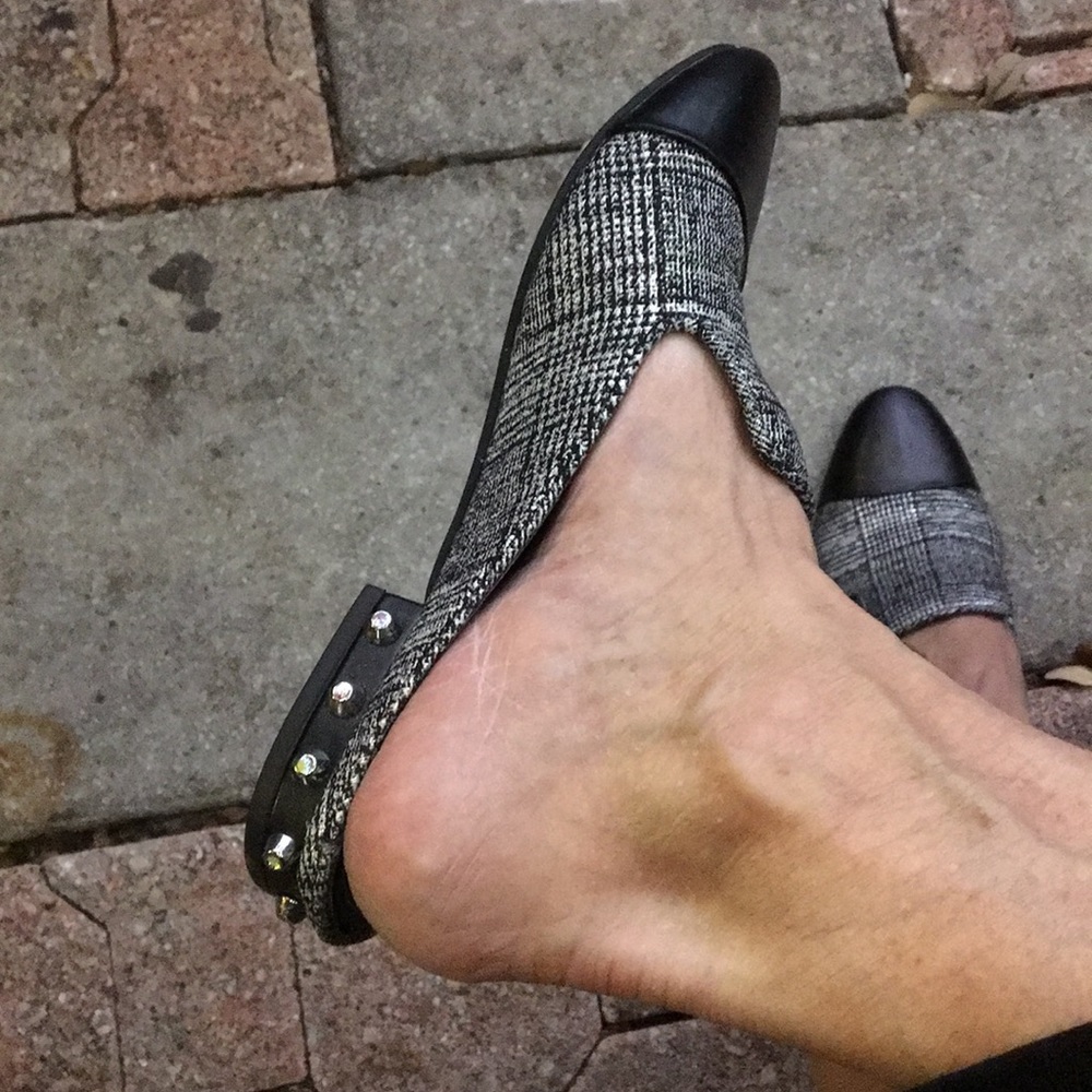 Marc Fisher Analise Studded Flats sz 6.5 Herringbone